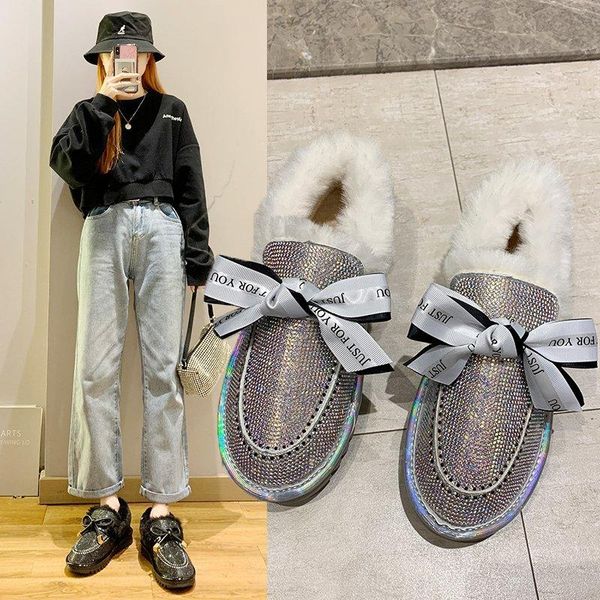 crystal shoes women snow boots round toe short plush ankle boots for women botas winter warm rubber flat ribbon 2020, Black
crystal shoes women snow boots round toe short plush ankle boots for women botas winter warm rubber flat ribbon 2020, Black