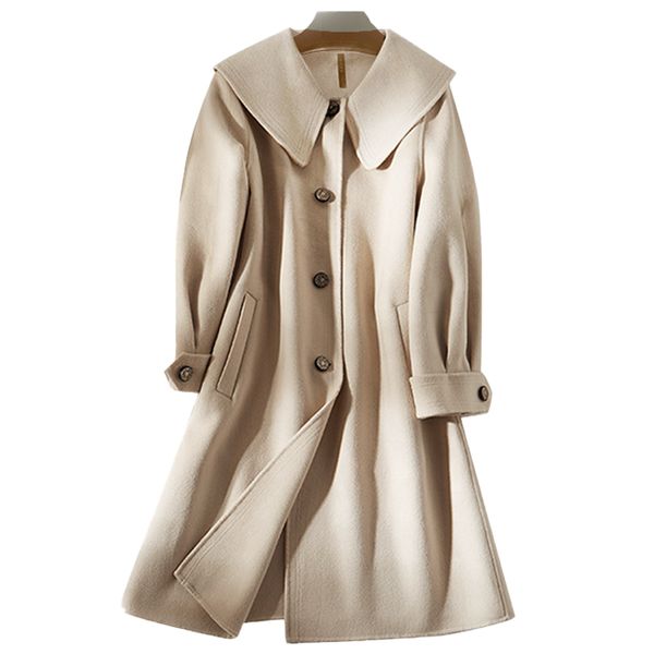 women's wool coat double-sided cashmere apricot coat women's long style autumn and winter loose high-end popular woolen cloth slim, Black
women's wool coat double-sided cashmere apricot coat women's long style autumn and winter loose high-end popular woolen cloth slim, Black