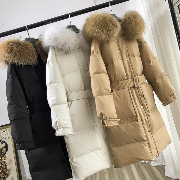 winter new high-quality korean women's down jacket in the long section of the waist was thin waistband large fur collar coat1, Black
winter new high-quality korean women's down jacket in the long section of the waist was thin waistband large fur collar coat1, Black