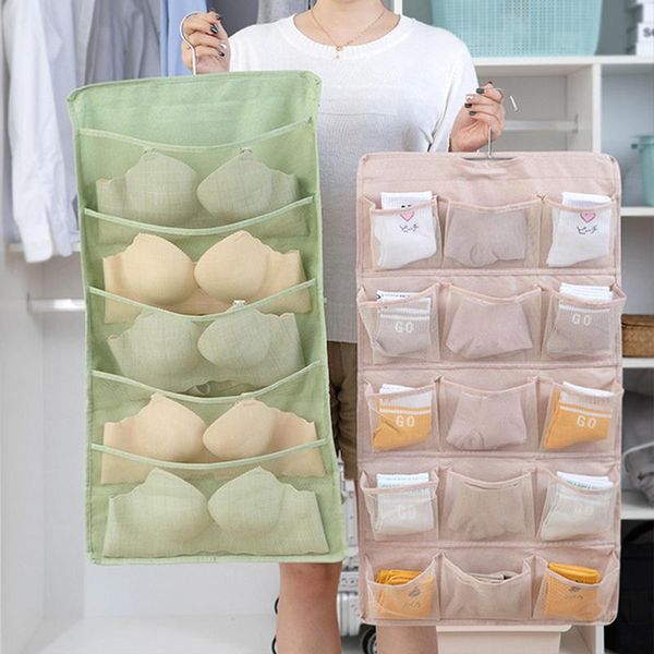 15 pockets double-sided storage hanging bag moistureproof underwear hanging storage bag wall-mounted bra sock organizer
15 pockets double-sided storage hanging bag moistureproof underwear hanging storage bag wall-mounted bra sock organizer