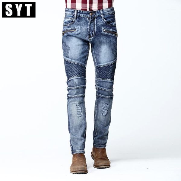 syt 2020 new mens cargo jean pants two side pockets and two zipper in front pleated slim skinny stretch punk rock jeans quality1, Blue
syt 2020 new mens cargo jean pants two side pockets and two zipper in front pleated slim skinny stretch punk rock jeans quality1, Blue
