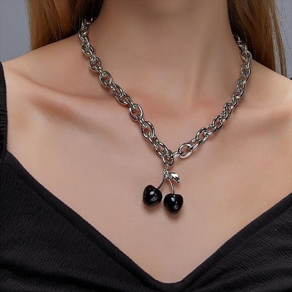punk black crystal fruit pendant necklace silver color buckle thick clavicle chain necklace gothic choker collier party jewelry
punk black crystal fruit pendant necklace silver color buckle thick clavicle chain necklace gothic choker collier party jewelry