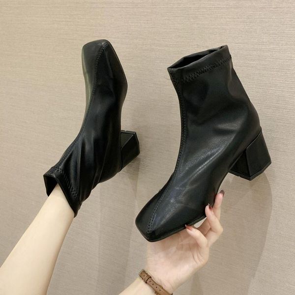 boots 2021 autumn and winter ladies british fashion elastic casual leather wild women's single m912, Black
boots 2021 autumn and winter ladies british fashion elastic casual leather wild women's single m912, Black