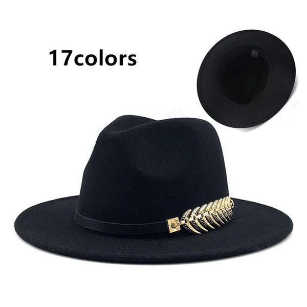 Unisex Leaf belt Single Side Wool Felt Jazz Fedora Hats Elegant Men Women Wide Brim Panama Soild Color Trilby Cap wholesale, Blue;gray
Unisex Leaf belt Single Side Wool Felt Jazz Fedora Hats Elegant Men Women Wide Brim Panama Soild Color Trilby Cap wholesale, Blue;gray