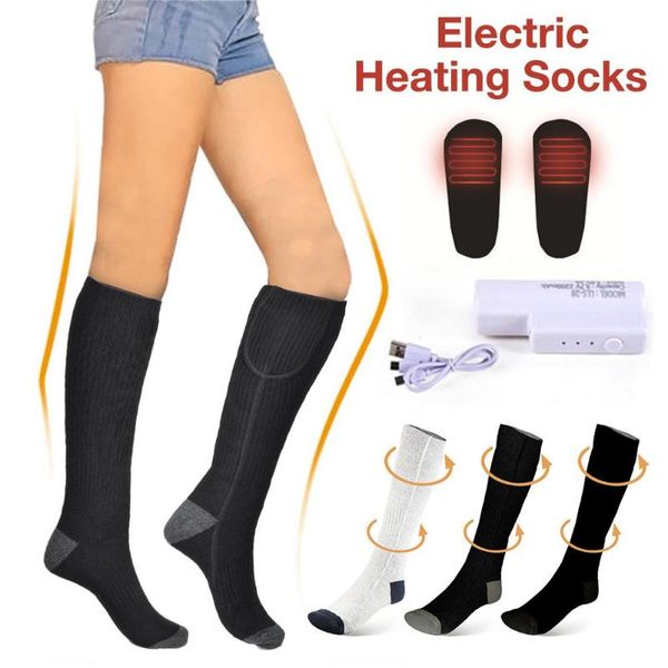 1 pair electric heated socks rechargeable adjustable level long knitted socks foot warmer winter outdoor sports skiing, Black
1 pair electric heated socks rechargeable adjustable level long knitted socks foot warmer winter outdoor sports skiing, Black