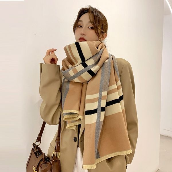 winter cashmere scarf women thick warm shawls wraps lady striped scarves fashion pashmina blanket foulard new y201024, Blue;gray
winter cashmere scarf women thick warm shawls wraps lady striped scarves fashion pashmina blanket foulard new y201024, Blue;gray