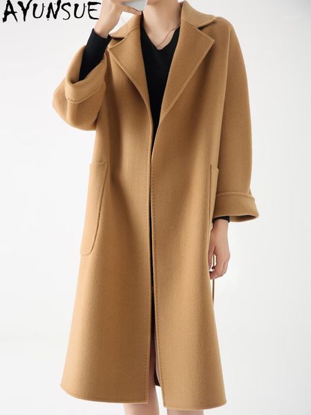 ayunsue autumn winter 100% wool coat women long warm woman parkas elegant coats female outwear korean clothes vetement femme lw1, Black
ayunsue autumn winter 100% wool coat women long warm woman parkas elegant coats female outwear korean clothes vetement femme lw1, Black