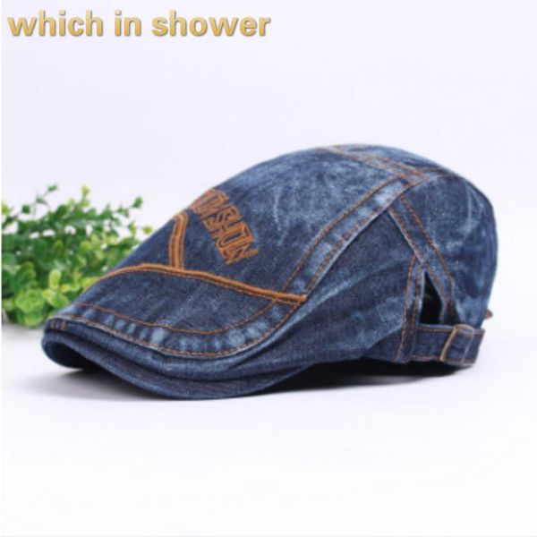 berets which in shower casual denim beret male female jean flat cap women men snapback sun hat letter embroidery peaked bone, Blue;gray
berets which in shower casual denim beret male female jean flat cap women men snapback sun hat letter embroidery peaked bone, Blue;gray