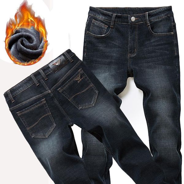 winter cotton men's jeans warm slim fit jeans business fashion italy eagle brand thicken denim man trousers fleece stretch pants, Blue
winter cotton men's jeans warm slim fit jeans business fashion italy eagle brand thicken denim man trousers fleece stretch pants, Blue
