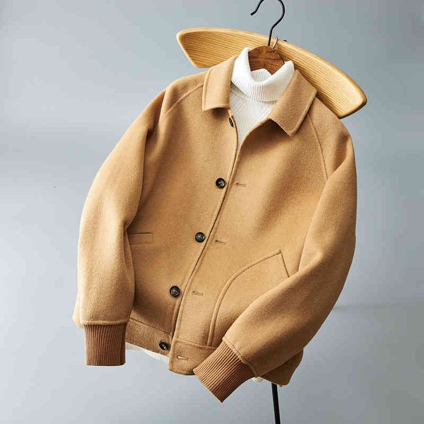 Men's Wool & Blends autumn jacket men's double-sided tweed casual coat Khaki thread elastic style 96X1, Black
Men's Wool & Blends autumn jacket men's double-sided tweed casual coat Khaki thread elastic style 96X1, Black