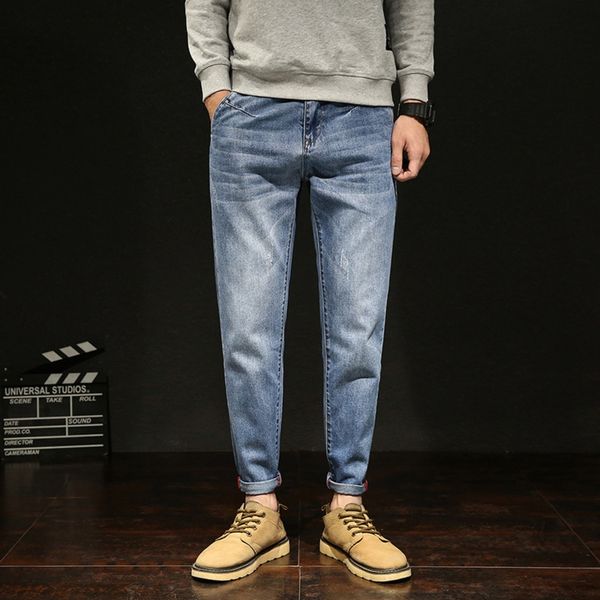 men's ins super korean fashion nine point casual leggings fashionable and handsome men's capris tight pants jeans and jeans ofb64, Blue
men's ins super korean fashion nine point casual leggings fashionable and handsome men's capris tight pants jeans and jeans ofb64, Blue