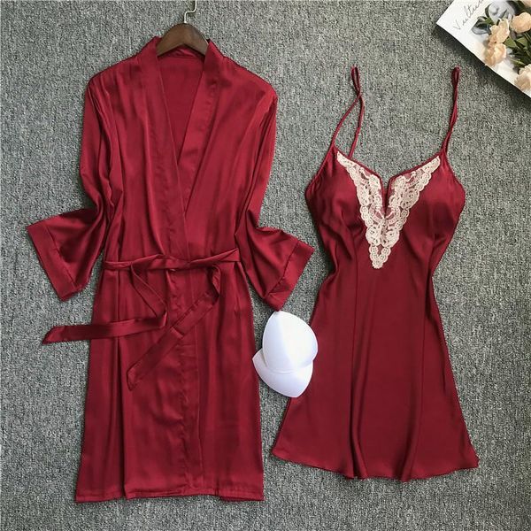 robe nightdress set new women's sleepwear satin silk robe female lace bathrobe womens loose robes ladies pijama mujer femme1, Black;red
robe nightdress set new women's sleepwear satin silk robe female lace bathrobe womens loose robes ladies pijama mujer femme1, Black;red
