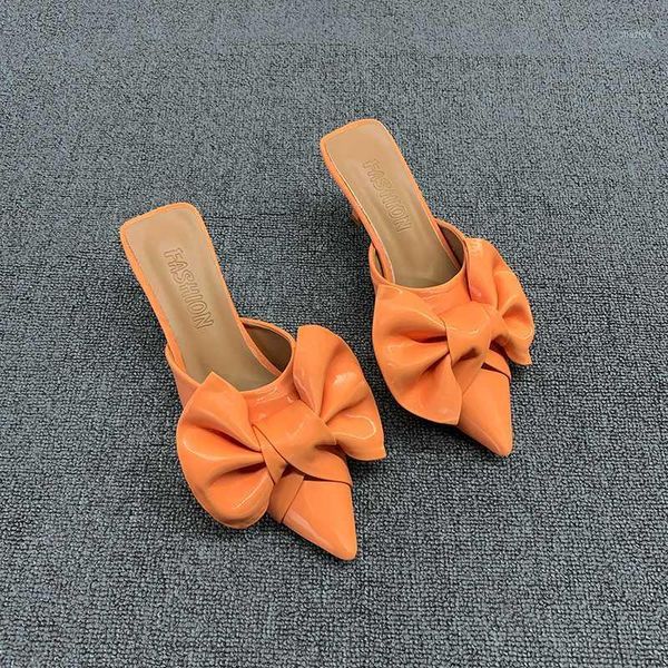 slippers butterflyknot pointed toe mules woman elegant closed slides solid stiletto high heels sandals femme pantoufles 20211, Black
slippers butterflyknot pointed toe mules woman elegant closed slides solid stiletto high heels sandals femme pantoufles 20211, Black