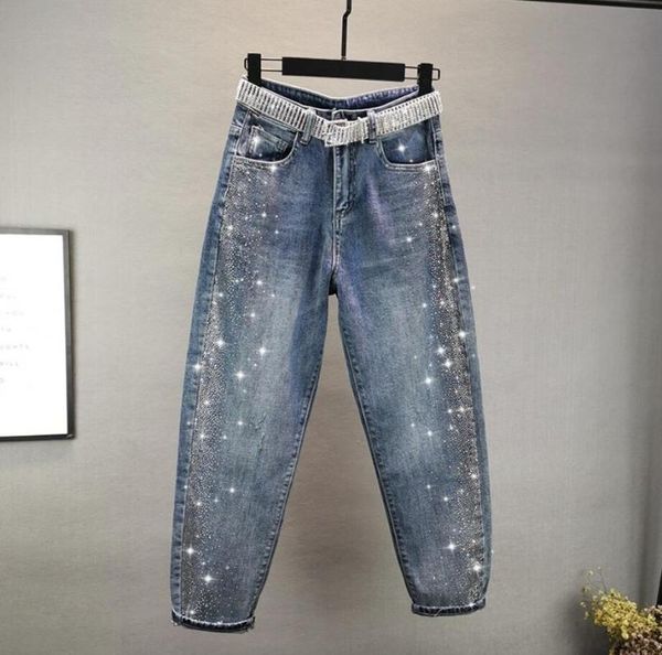 fashion rhinestone jeans women 2020 new spring autumn high waist loose cross pants plus size 26-32 r376, Blue
fashion rhinestone jeans women 2020 new spring autumn high waist loose cross pants plus size 26-32 r376, Blue
