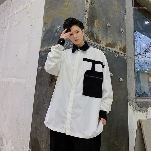 men's casual shirts male streetstyle fashion vintage loose men black pocket splice long sleeve shirt1, White;black
men's casual shirts male streetstyle fashion vintage loose men black pocket splice long sleeve shirt1, White;black