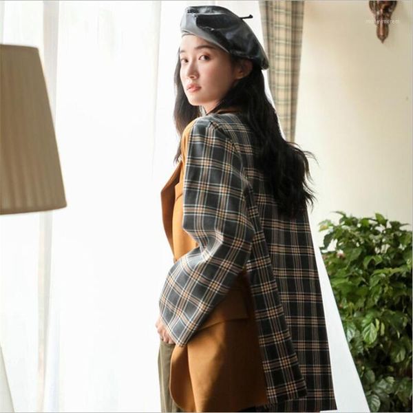 women's suits & blazers spring european and american style lapel patchwork checked belt suit jacket thin coat female autumn loose to re, White;black
women's suits & blazers spring european and american style lapel patchwork checked belt suit jacket thin coat female autumn loose to re, White;black