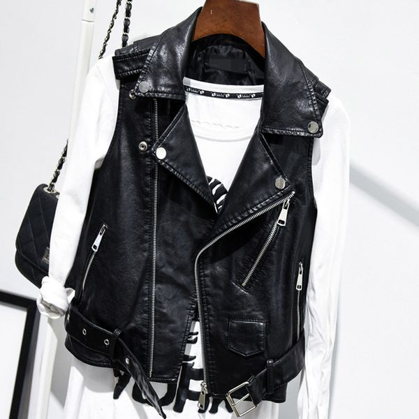 rosetic plus size punk pu leather jacket vest sleeveless women coat 2020 zipper motorcycle goth streetwear womens jackets coats lj201012, Black
rosetic plus size punk pu leather jacket vest sleeveless women coat 2020 zipper motorcycle goth streetwear womens jackets coats lj201012, Black