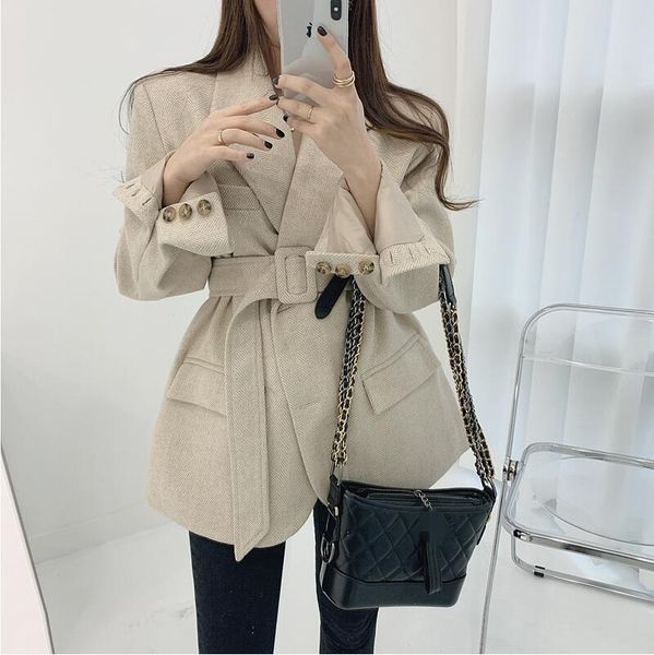 autumn winter new style women's coat high waist v-neck long sleeve sashes suit woolen jacket coat casual, Black
autumn winter new style women's coat high waist v-neck long sleeve sashes suit woolen jacket coat casual, Black