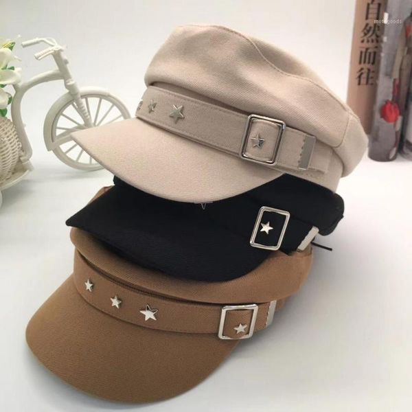 womens bristish captain cap fall winter designer punk newsboy hat with belt flat studs octagonal hats fashionable1, Blue;gray
womens bristish captain cap fall winter designer punk newsboy hat with belt flat studs octagonal hats fashionable1, Blue;gray