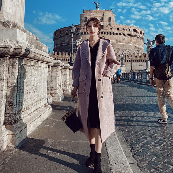 woolen coat women's long fashion loose solid color thick single-breasted 2020 autumn and winter new solid color woolen coat fy88, Black
woolen coat women's long fashion loose solid color thick single-breasted 2020 autumn and winter new solid color woolen coat fy88, Black