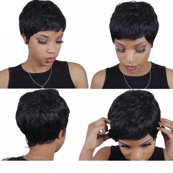 wigs for black women pixie cut short human hair wigs for black women bob machine wigs with baby hair for africans shopping, Black;brown
wigs for black women pixie cut short human hair wigs for black women bob machine wigs with baby hair for africans shopping, Black;brown