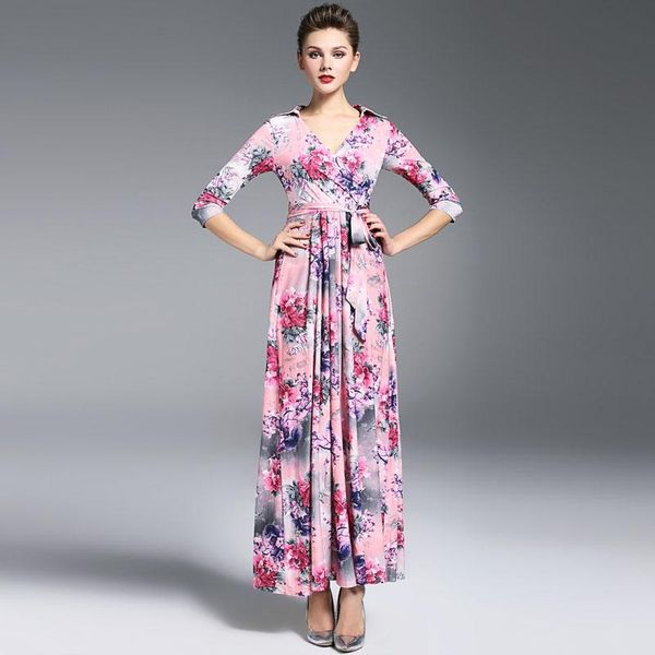 casual dresses luxury 2021 designer runway maxi dress spring women 3/4 sleeve vintage floral printed long wrap, Black;gray
casual dresses luxury 2021 designer runway maxi dress spring women 3/4 sleeve vintage floral printed long wrap, Black;gray