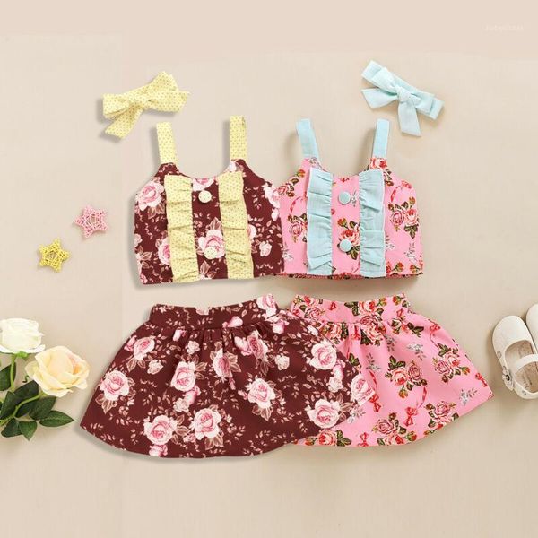 1-4y infant baby girls clothes sets button sling + flowers skirt + headband summer clothes1, White
1-4y infant baby girls clothes sets button sling + flowers skirt + headband summer clothes1, White