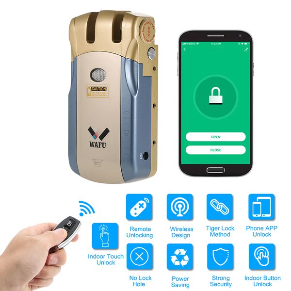 wafu hf-010w intelligent door lock wireless control with remote control open smart lock easy installing with 2 remote keys
wafu hf-010w intelligent door lock wireless control with remote control open smart lock easy installing with 2 remote keys