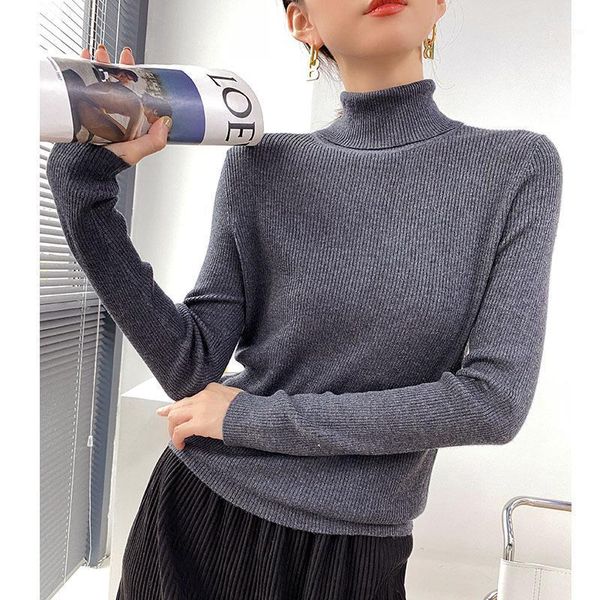 women's basic vintage knitted sweaters fashion turtleneck long sleeve knit pullovers for women knitwear spring winter 2021 new1, White;black
women's basic vintage knitted sweaters fashion turtleneck long sleeve knit pullovers for women knitwear spring winter 2021 new1, White;black