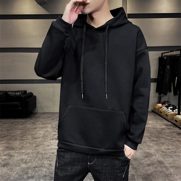large size spring and autumn sweatshirt men's solid color long sleeve couple hoodie 201201, Black 
large size spring and autumn sweatshirt men's solid color long sleeve couple hoodie 201201, Black