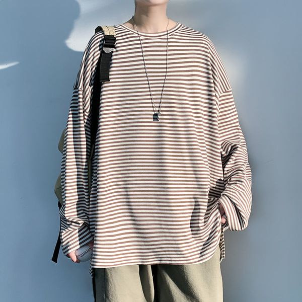 2021 male sweat spring/winter new striped long sleeve around neck slit sweatshirt youth men's clothes tyva, Black
2021 male sweat spring/winter new striped long sleeve around neck slit sweatshirt youth men's clothes tyva, Black
