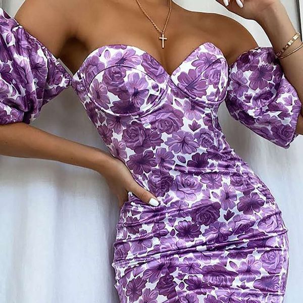 new selling fashion print cht open back bubble sleeve hip wrap drs d13085, Black;gray
new selling fashion print cht open back bubble sleeve hip wrap drs d13085, Black;gray
