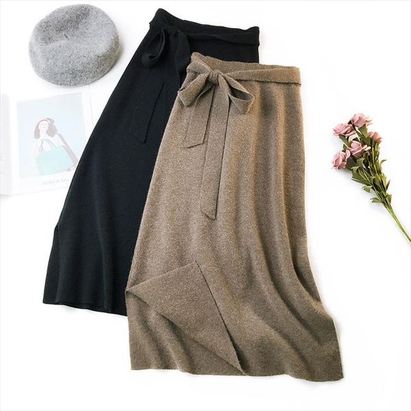 autumn winter women midi long sweater skirt elastic high waist tie bow knitted skirts female all match split a line skirt ab1271, Black
autumn winter women midi long sweater skirt elastic high waist tie bow knitted skirts female all match split a line skirt ab1271, Black