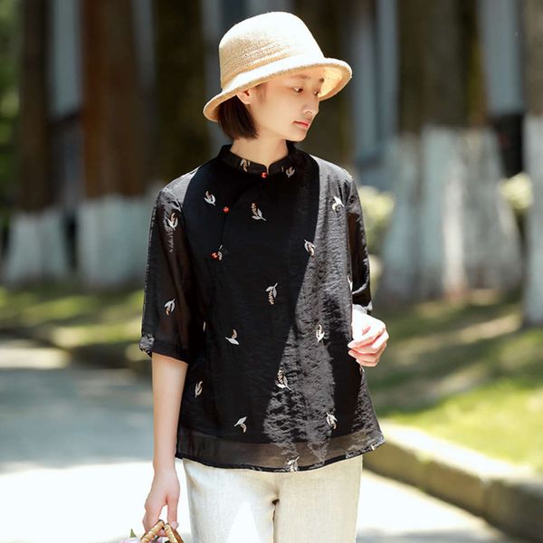 3002 summer new improved jade button art short dign loose large shirt small sheet, White
3002 summer new improved jade button art short dign loose large shirt small sheet, White