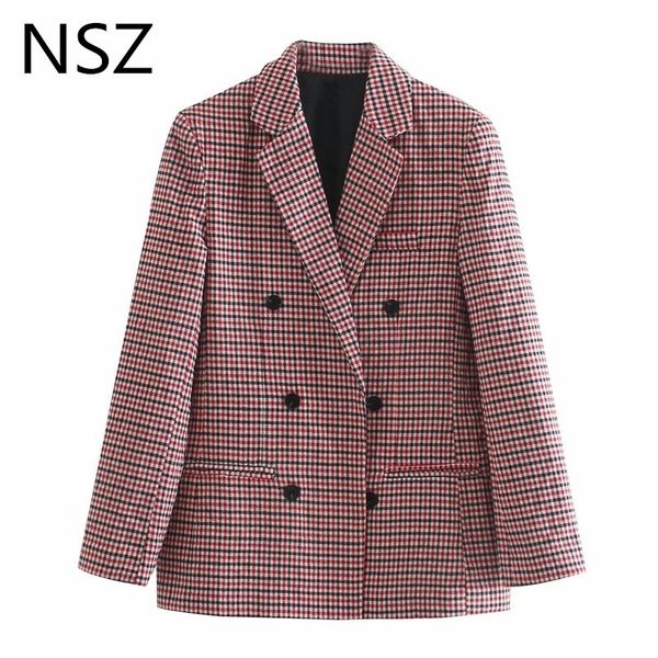 nsz women elegant plaid blazer long sleeve double breasted slim check coat office work lattice suit jacket houndstooth outerwear 201201, White;black
nsz women elegant plaid blazer long sleeve double breasted slim check coat office work lattice suit jacket houndstooth outerwear 201201, White;black