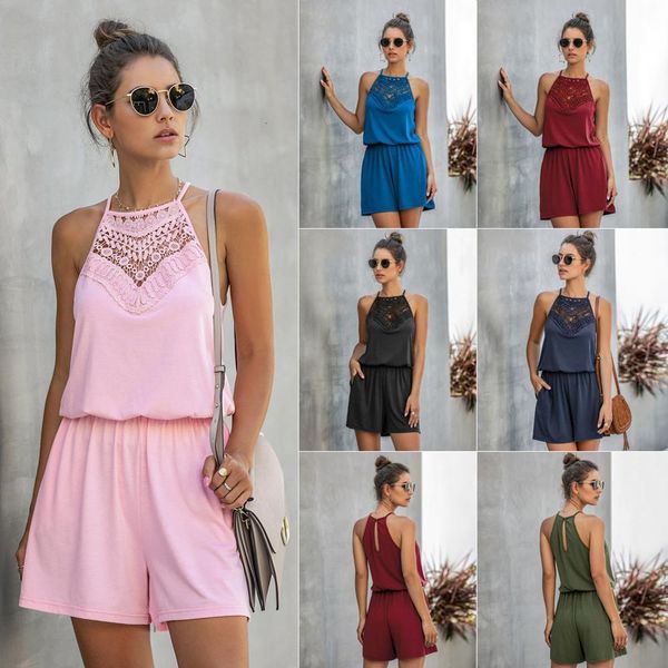 halter off shoulder lace holow out patchwork playsuits 2020 summer women solid casual slim pocket new short jumpsuits femme, Black;white
halter off shoulder lace holow out patchwork playsuits 2020 summer women solid casual slim pocket new short jumpsuits femme, Black;white