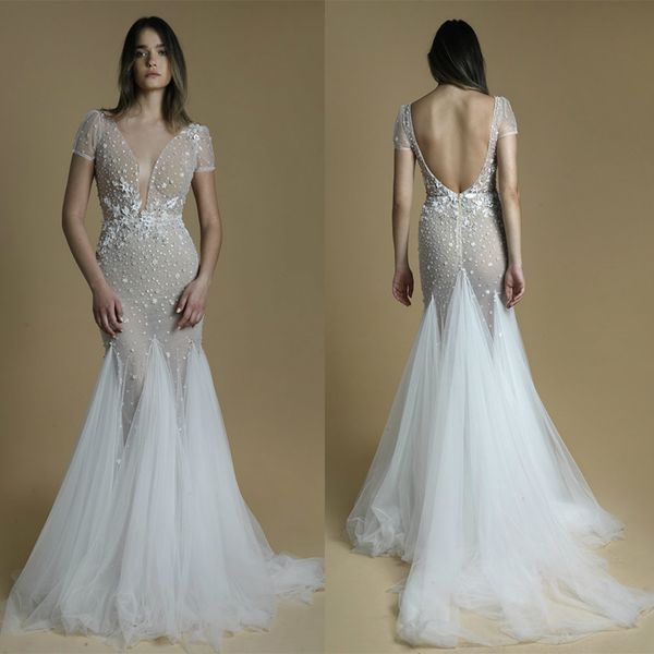 2021 lace wedding dresses v neck capped sleeve applique sequins bridal gowns custom made backless sweep train mermaid wedding dress, White
2021 lace wedding dresses v neck capped sleeve applique sequins bridal gowns custom made backless sweep train mermaid wedding dress, White