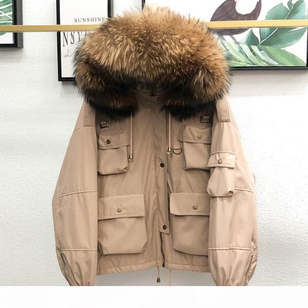 90% white duck down jacket real raccoon fur hooded 2020 female thicken warm winter down coat women short loose feather snow coat t200831, Black
90% white duck down jacket real raccoon fur hooded 2020 female thicken warm winter down coat women short loose feather snow coat t200831, Black