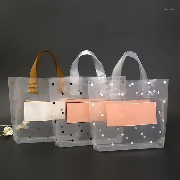 50pcs thick large plastic bags with handle transparent white round dots gift bag clothing jewelry store shopping packaging bags1
50pcs thick large plastic bags with handle transparent white round dots gift bag clothing jewelry store shopping packaging bags1