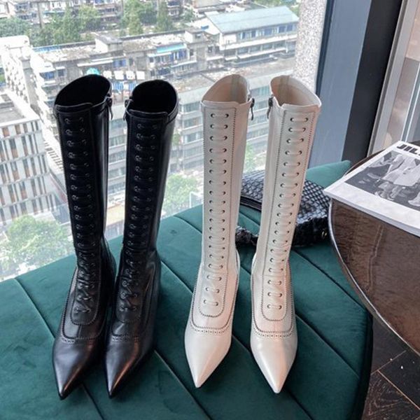 2020 women knee fashion boots autumn high heeled shoes pointed black combat boots women zippper white leather knee high
2020 women knee fashion boots autumn high heeled shoes pointed black combat boots women zippper white leather knee high