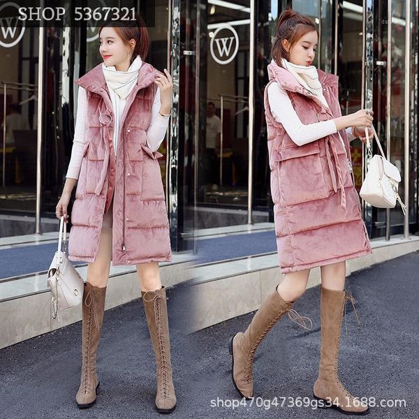 cotton-padded clothes woman vest 2019 winter pleuche down cotton vest long fund sleeveless loose coat tide1, Black;white
cotton-padded clothes woman vest 2019 winter pleuche down cotton vest long fund sleeveless loose coat tide1, Black;white