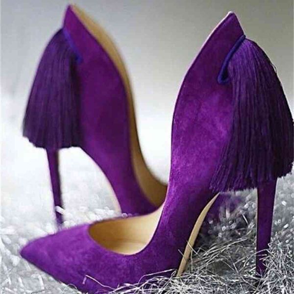product women purple yellow suede pumps super thin high heel pointed toe tassel shoes graceful back fringe party footwear, Black
product women purple yellow suede pumps super thin high heel pointed toe tassel shoes graceful back fringe party footwear, Black
