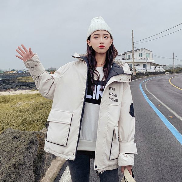 2021 newwinter women long thick plus size women's jacket hooded style warm letter print bubble coat mujer kp1i, Black
2021 newwinter women long thick plus size women's jacket hooded style warm letter print bubble coat mujer kp1i, Black