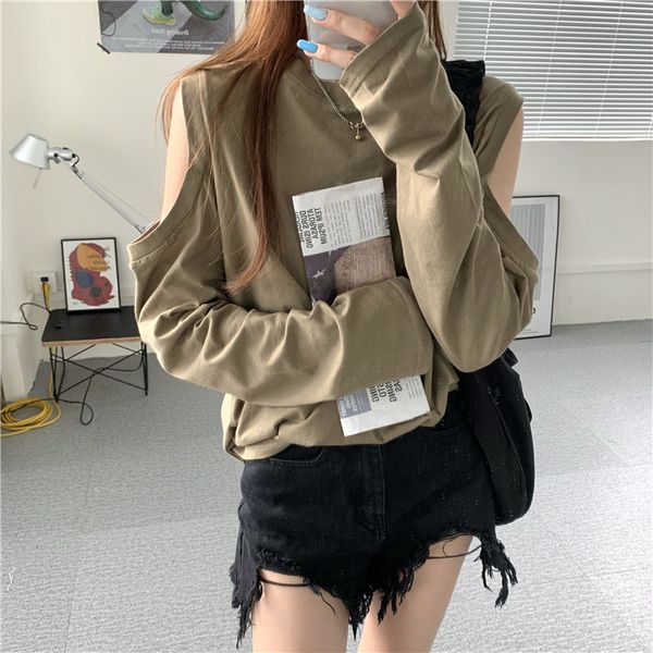 2021 cotton t shirt women autumn new solid basic tees casual loose tshirt off the shoulder long sleeve t-shirt ipo3, White
2021 cotton t shirt women autumn new solid basic tees casual loose tshirt off the shoulder long sleeve t-shirt ipo3, White
