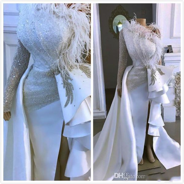 2021 arabic aso ebi sparkly evening dresses one shoulder crystals feather prom dresses sheath formal party second reception gowns, Black;red
2021 arabic aso ebi sparkly evening dresses one shoulder crystals feather prom dresses sheath formal party second reception gowns, Black;red