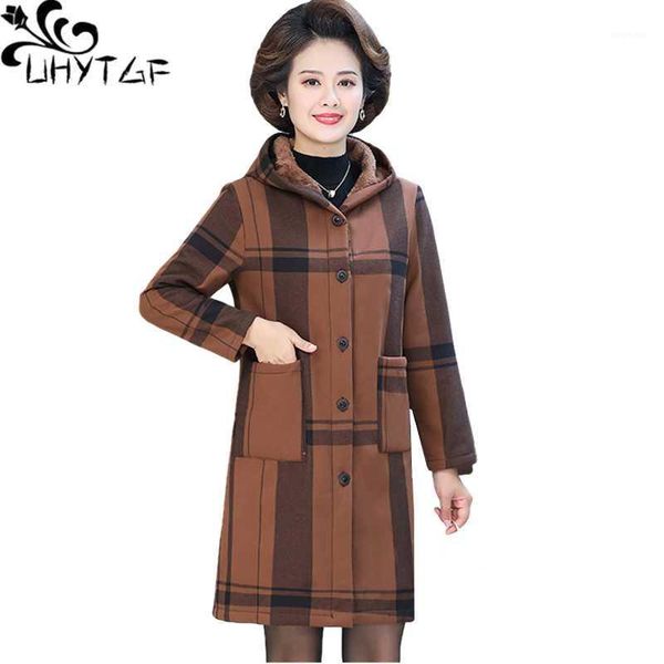 uhytgf hooded autumn winter windbreaker women fashion plaid plus velvet warm cotton coat casual loose 5xl large size jacket 11241, Tan;black
uhytgf hooded autumn winter windbreaker women fashion plaid plus velvet warm cotton coat casual loose 5xl large size jacket 11241, Tan;black