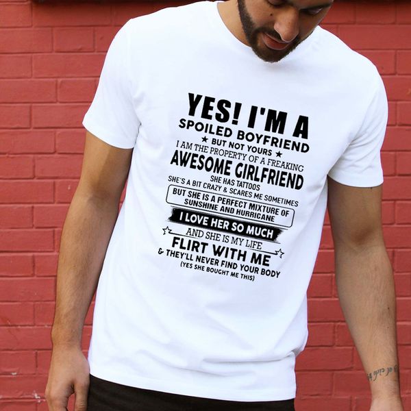 i am spoiled boyfriend but not yours fashion men's funny t-shirt harajuku short sleeve graphic t shirt tees valentine gift, White;black
i am spoiled boyfriend but not yours fashion men's funny t-shirt harajuku short sleeve graphic t shirt tees valentine gift, White;black
