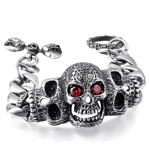 vintage gothic personality punk fashion trend men punk skull bracelet & bangle jewelry, Golden;silver
vintage gothic personality punk fashion trend men punk skull bracelet & bangle jewelry, Golden;silver