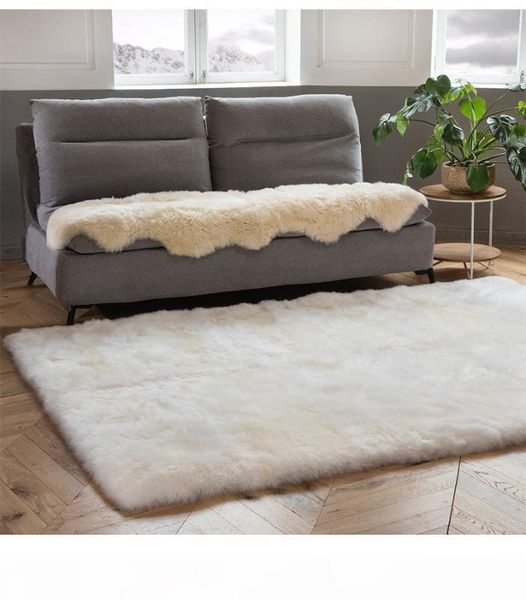 big size genuine sheepskin fur shaggy warm area rug , soft sheep fur living room carpet ,custom-made mat