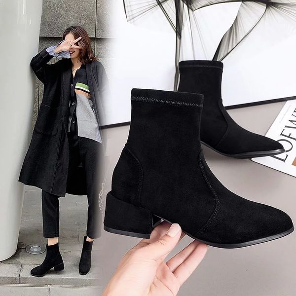 2020 winter women stretch fabric ankle boots black faux suede booties pointed toe ladies shoes square heels botas mujer 8744n #ye1p
2020 winter women stretch fabric ankle boots black faux suede booties pointed toe ladies shoes square heels botas mujer 8744n #ye1p